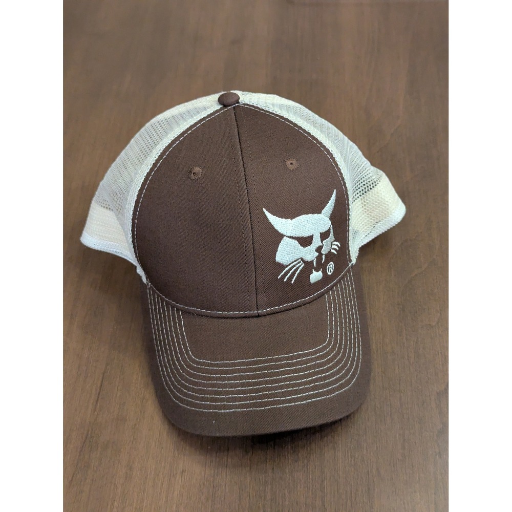 Bobcat Equipment Trucker Hat Brown Cream Mesh Snapback Cap XVZ0090 Mens OSFM